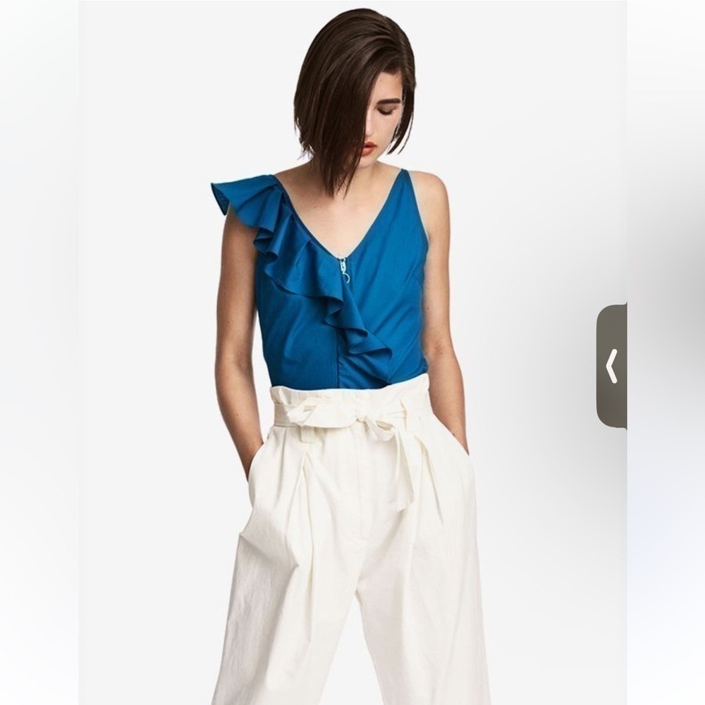 H&M Blue Ruffle Tank Top - Picture 2 of 6